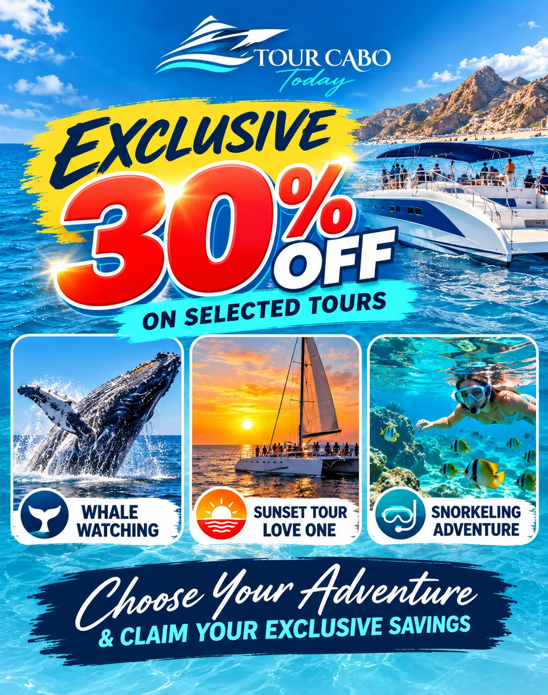 Exclusive 30% OFF Special Offers with Tour Cabo Today